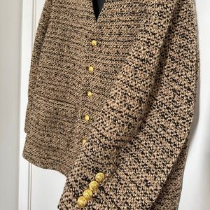 Celine style tweed/wool blend jacket